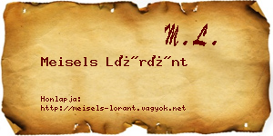 Meisels Lóránt névjegykártya